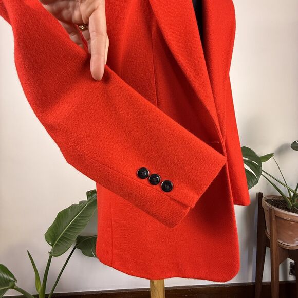 Vintage Red Wool Blazer with Black Velvet Collar, USA Made - Picture 3 of 10